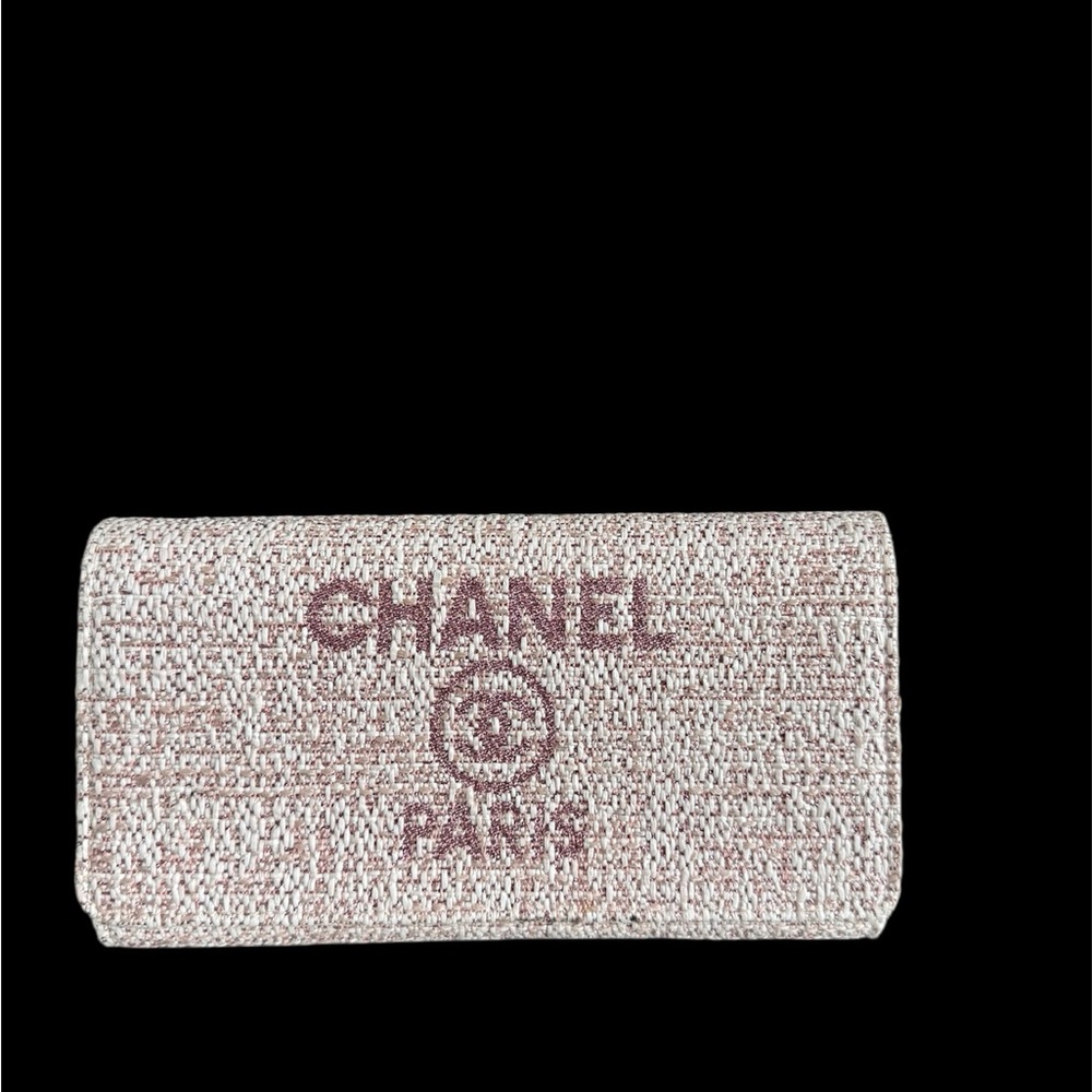Authentic Chanel Tweed Deauville Clutch/Wallet